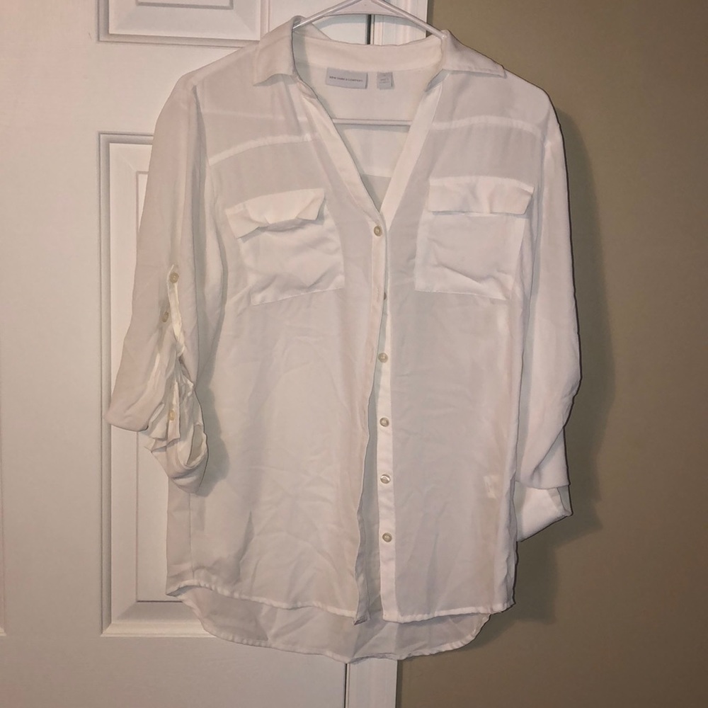 Shear button up top